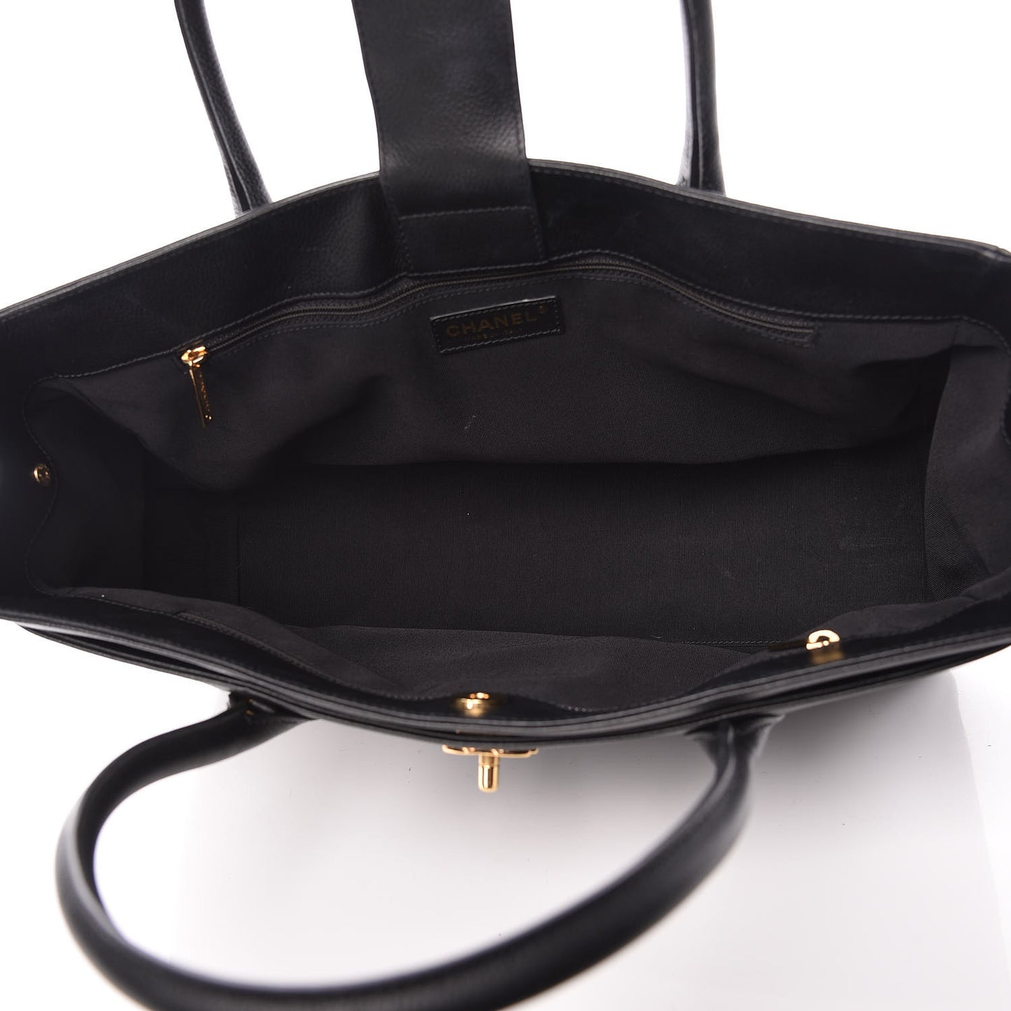 Calfskin Cerf Shopper Tote Black