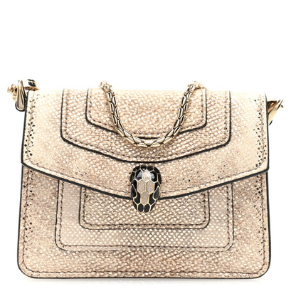 Bulgari Metallic Calfskin Serpenti Forever Miniature Bag Charm Light Gold Sea Salt Coral 1 of 10