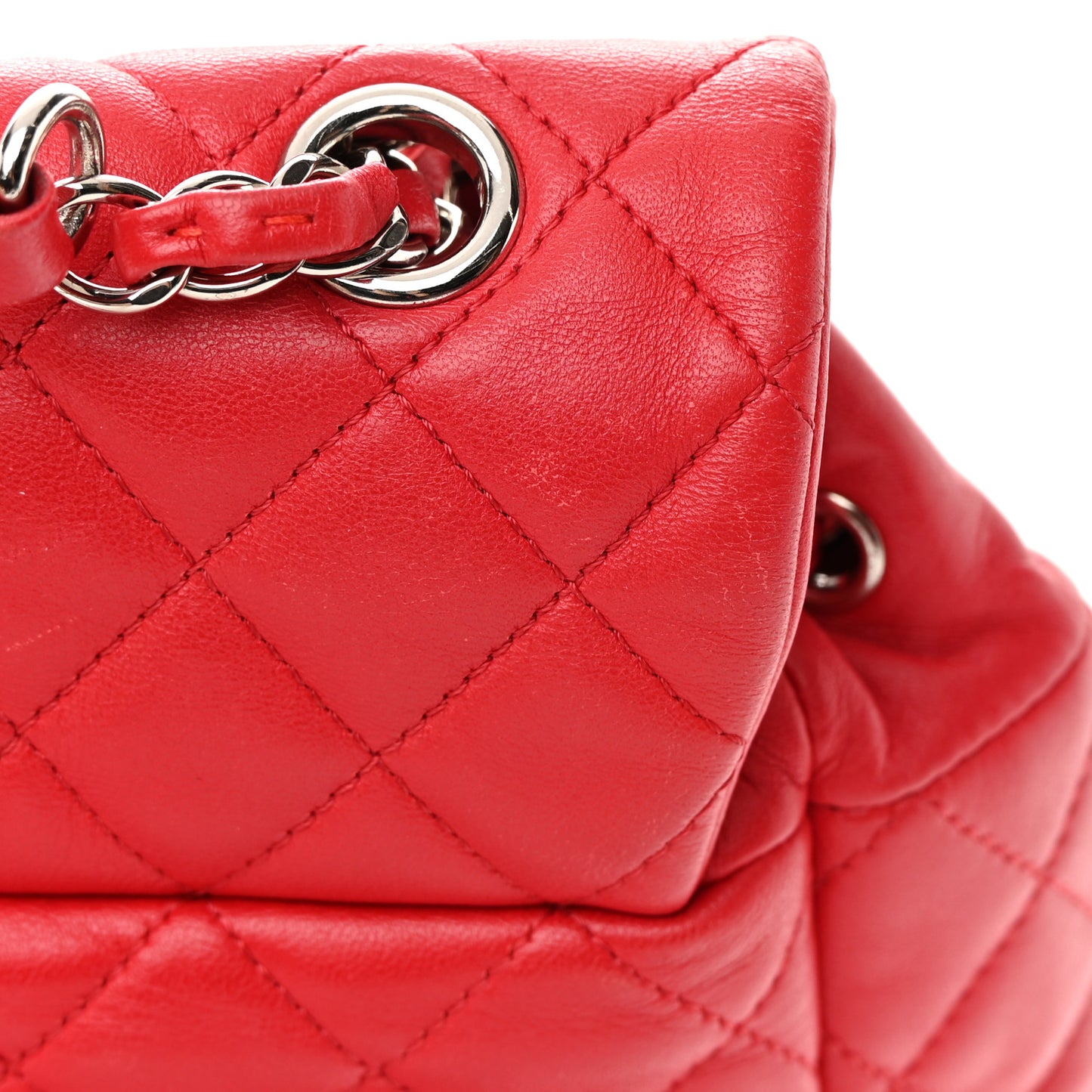 Lambskin Quilted Large Urban Spirit Backpack Red