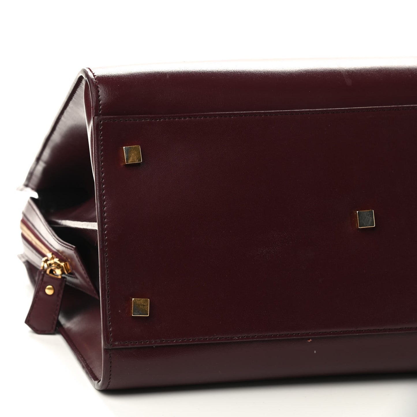 Shiny Calfskin Large Uptown Tote Burgundy