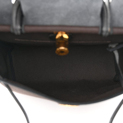 Hermes Military Toile Vache Hunter Herbag Zip Retourne 31 PM Ebene Black 6 of 11