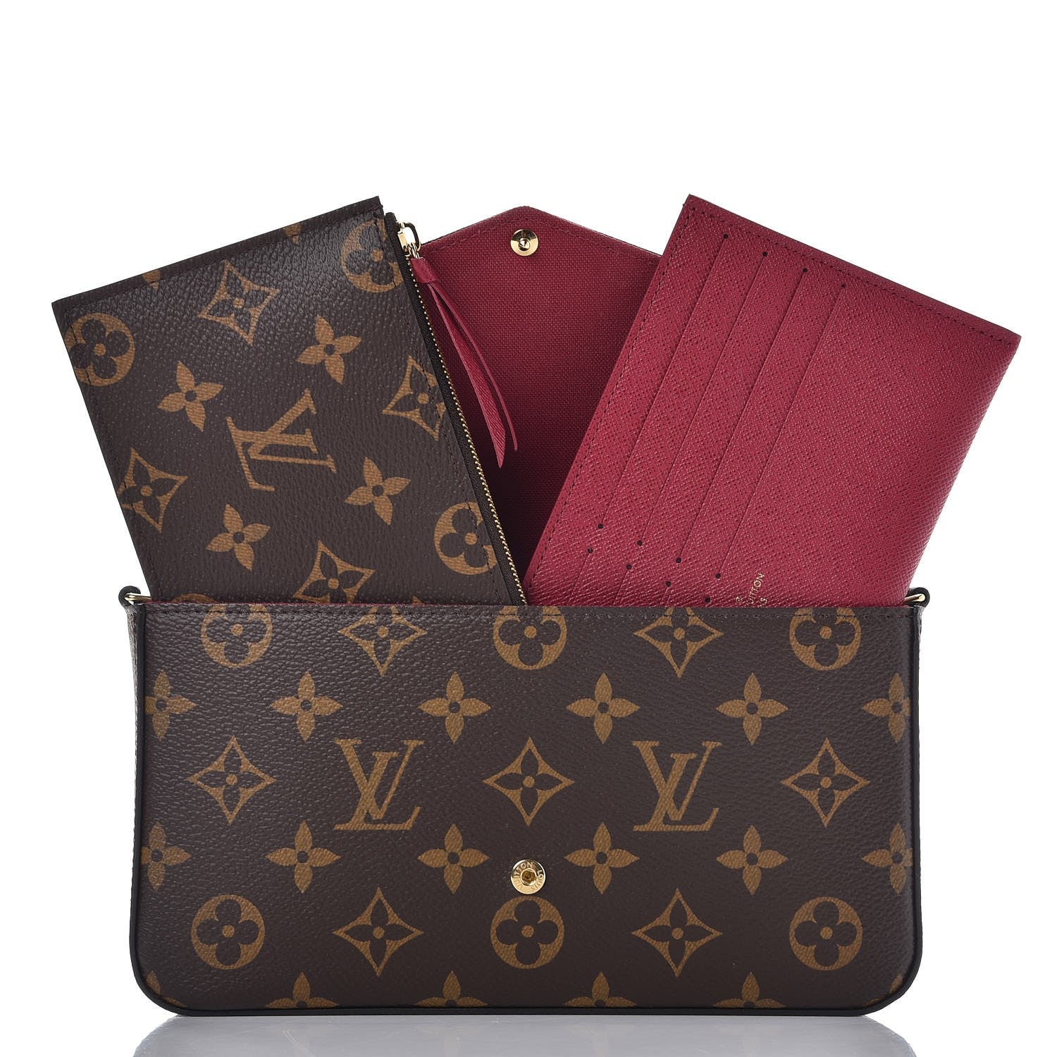 Louis Vuitton Monogram Pochette Felicie Chain Wallet Fuchsia 10 of 10
