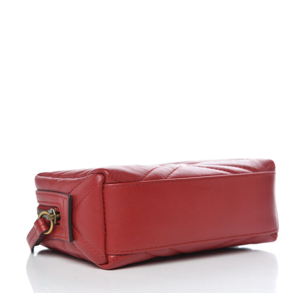 Gucci Calfskin Matelasse GG Marmont Cosmetic Case Hibiscus Red 4 of 9