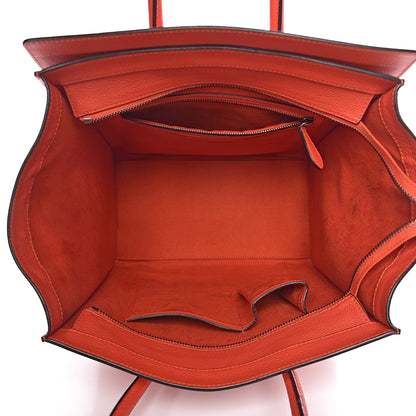Celine Drummed Calfskin Mini Luggage Vermillion 5 of 12
