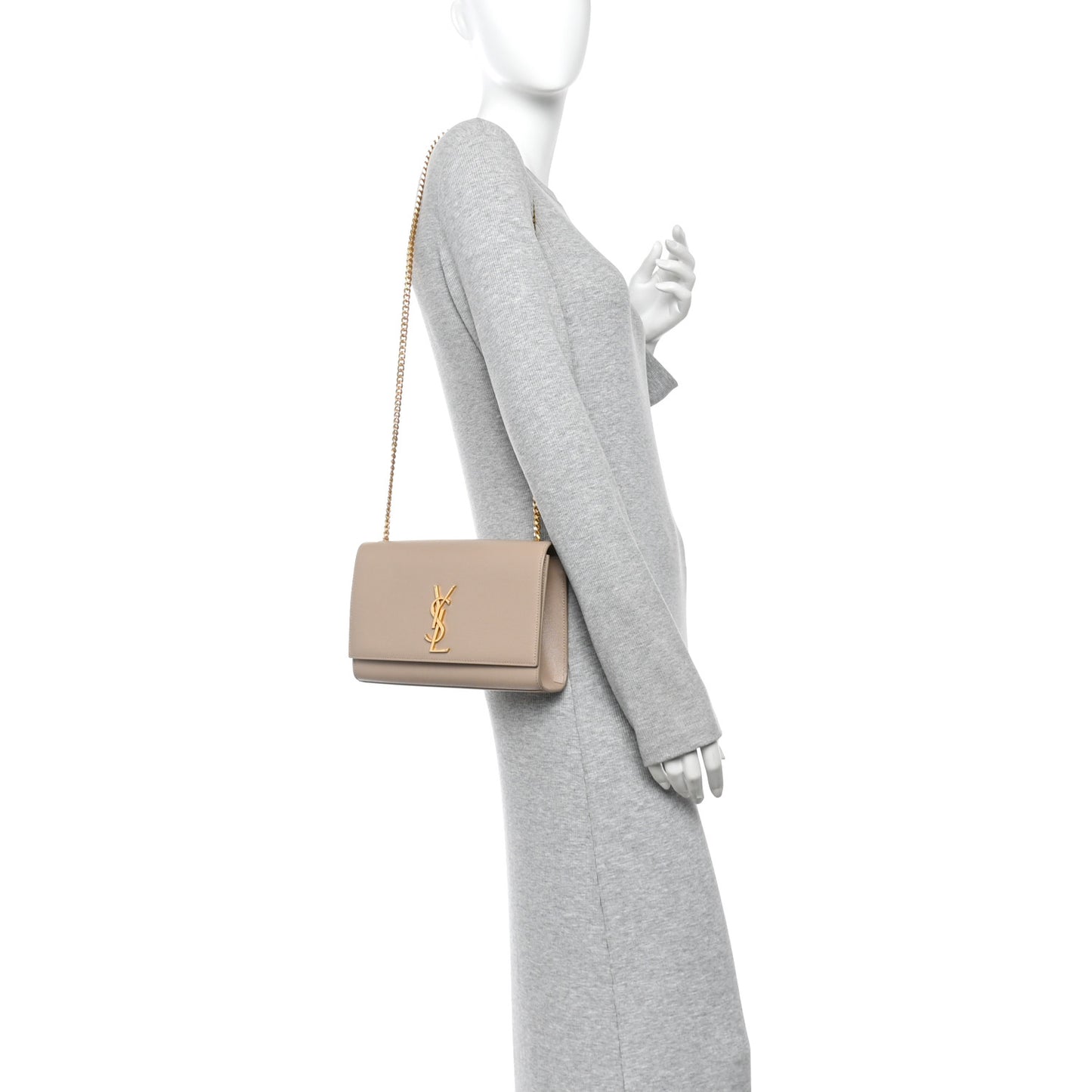 Grain De Poudre Medium Monogram Kate Satchel Nude Powder