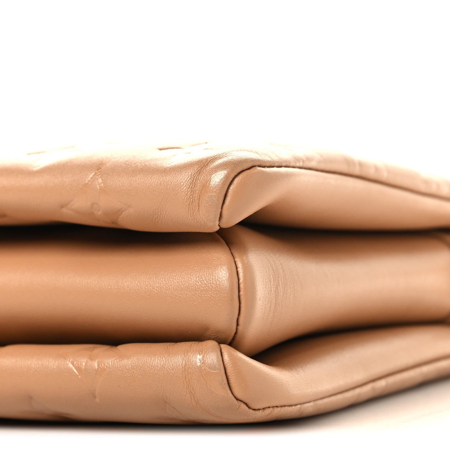Lambskin Embossed Monogram Coussin PM Camel