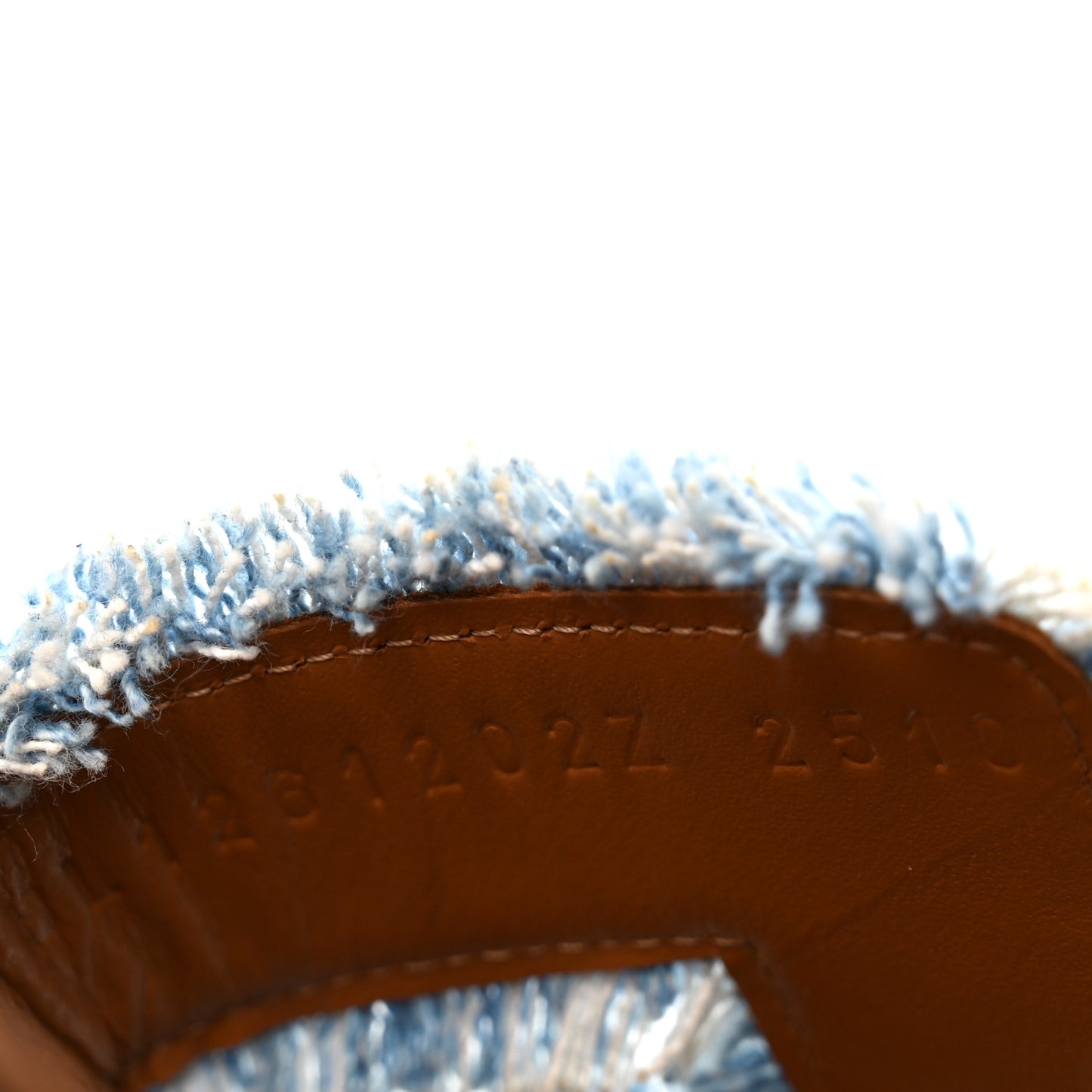 Denim Oran Fringe Sandals 40 Bleu Clair