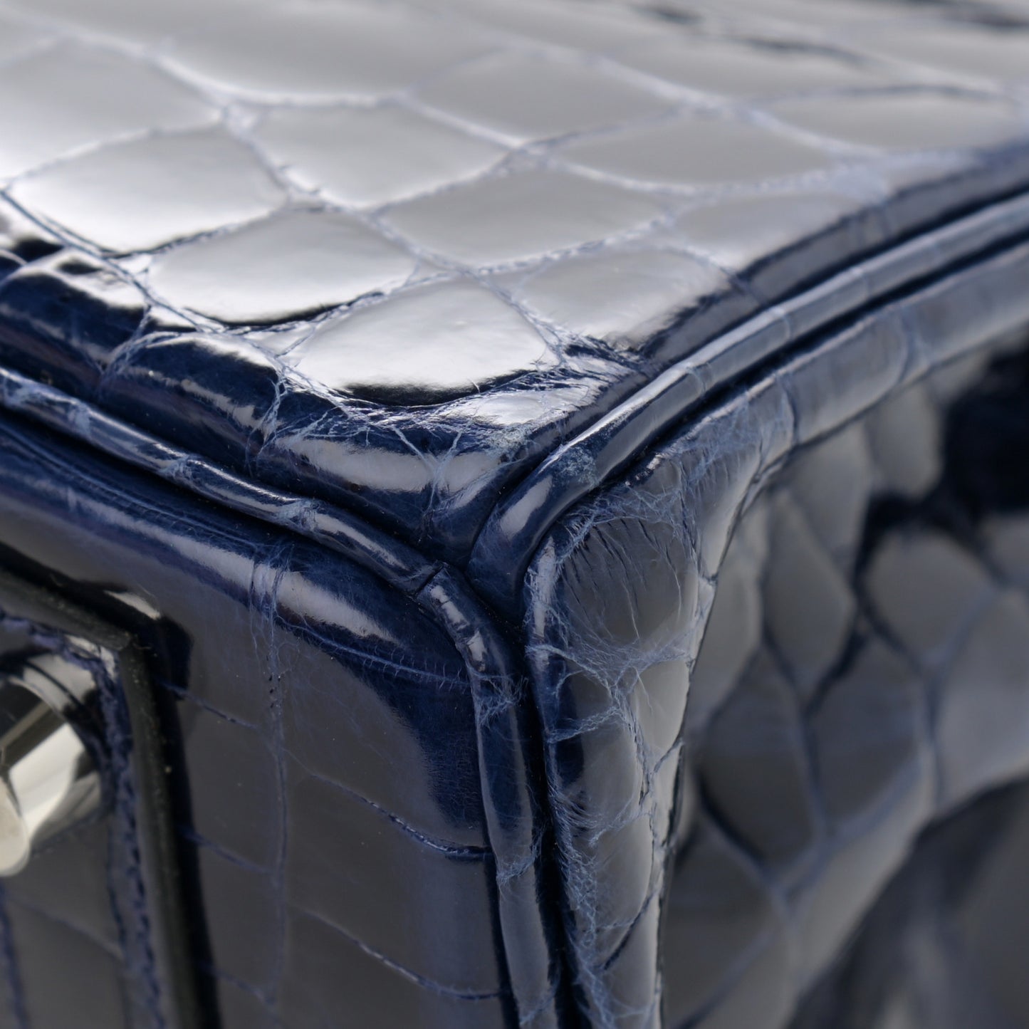 Shiny Niloticus Crocodile Birkin 25 Bleu Saphir