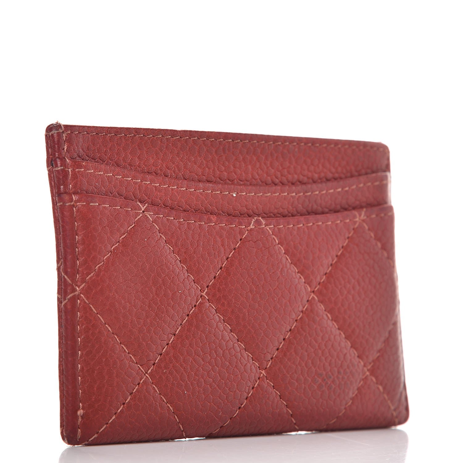 Chanel Caviar Quilted Card Holder Red 3 of 10