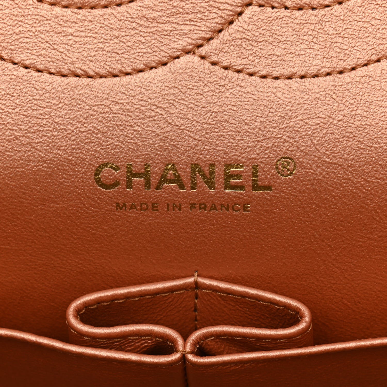 Chanel Metallic Lambskin Quilted Jumbo Double Flap Copper 6 of 15