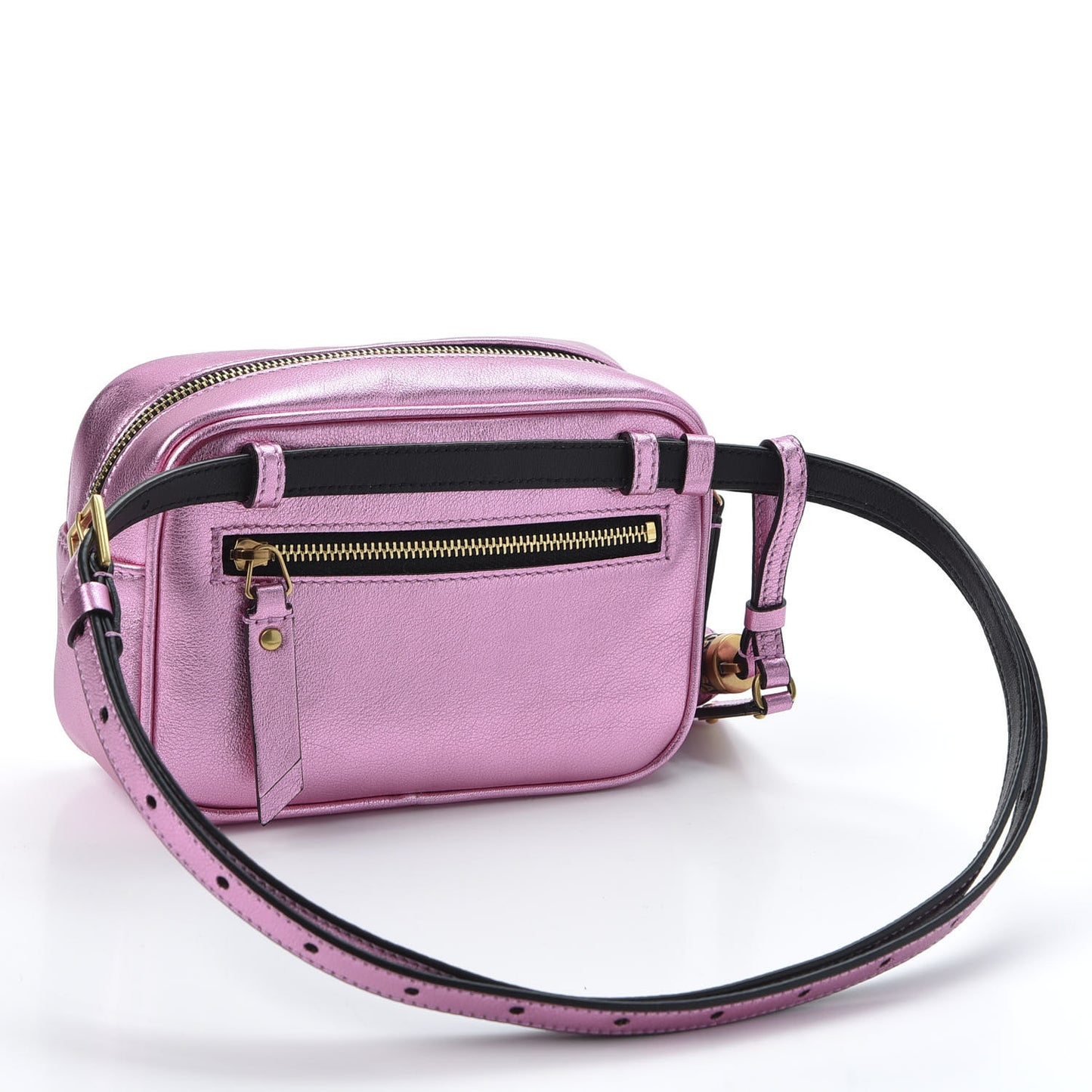 Metallic Calfskin Matelasse Monogram Lou Belt Bag Vegas Pink