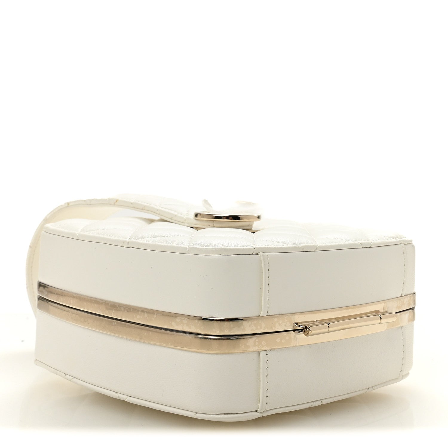 Chanel Lambskin Minaudiere Vanity With Handle White 4 of 10
