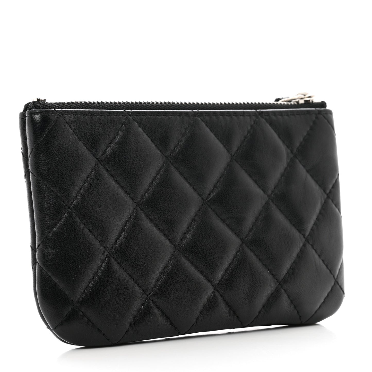 Lambskin Quilted Small Cosmo Cosmetic Case Black