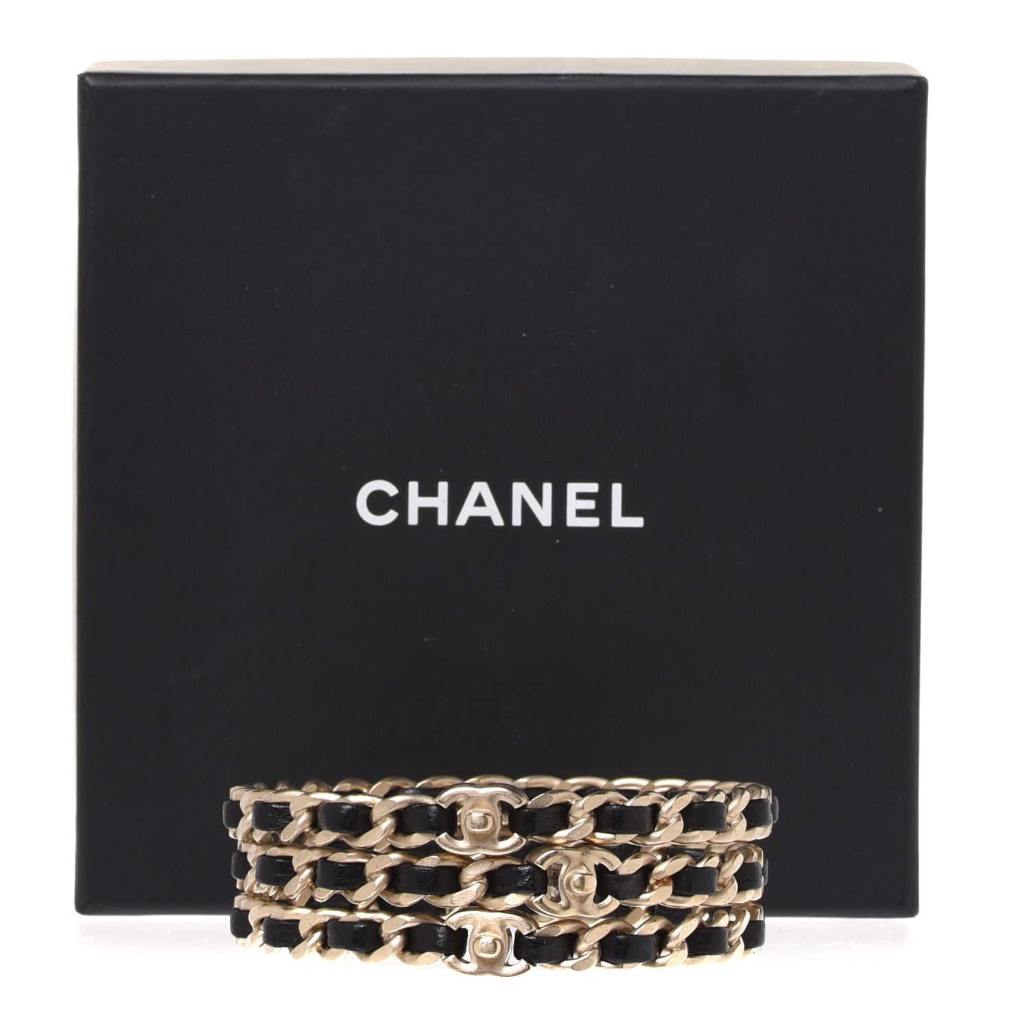 Chanel Lambskin Chain Turnlock CC Bangle Set of 3 Black 6 of 6