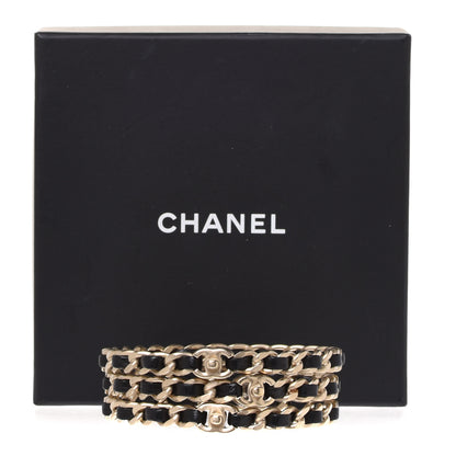 Chanel Lambskin Chain Turnlock CC Bangle Set of 3 Black 6 of 6