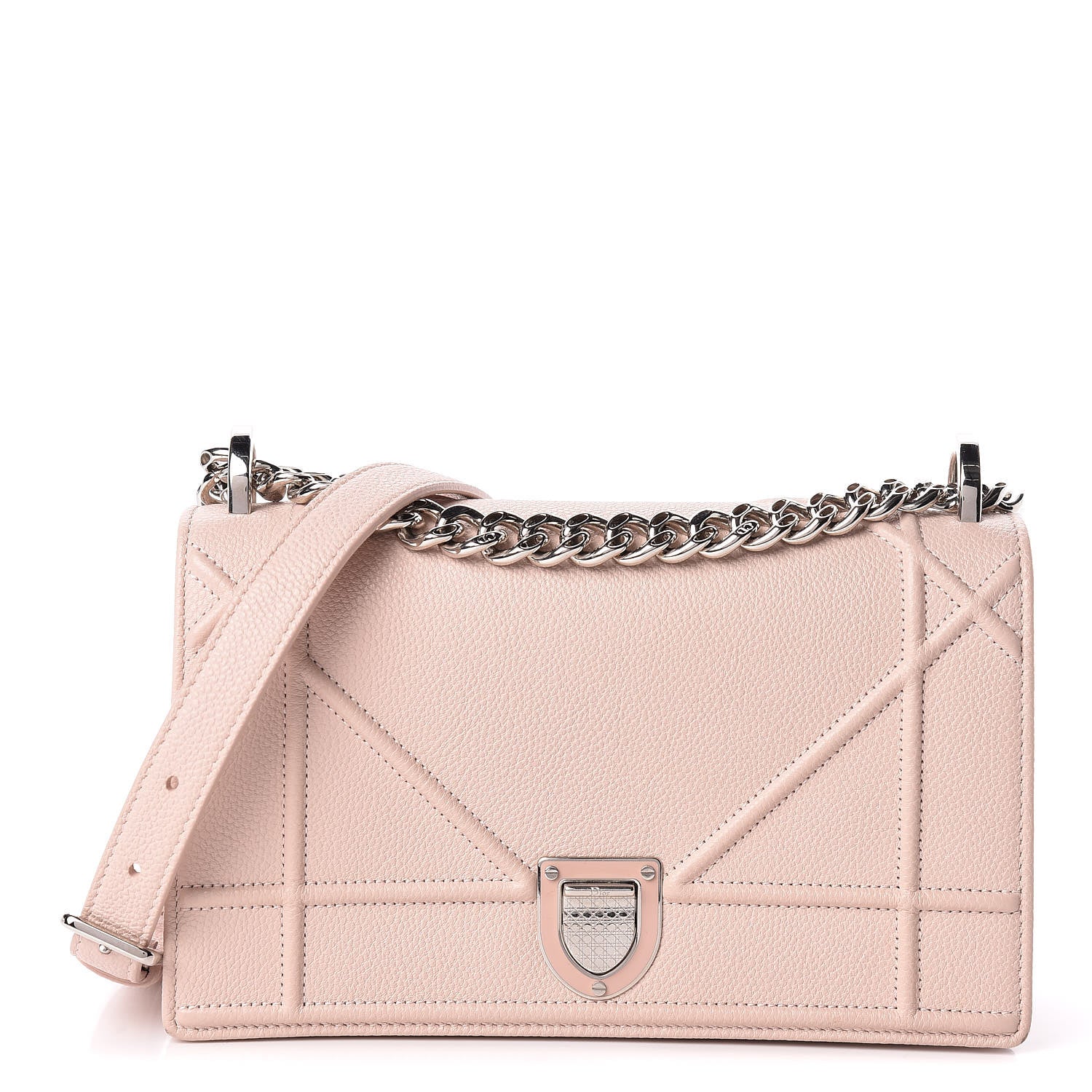 Christian Dior Grained Calfskin Cannage Small Diorama Flap Bag Rose Poudre 1 of 13