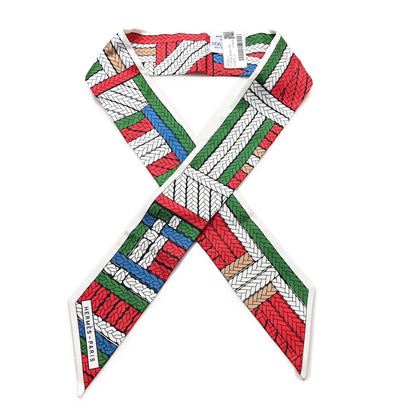 Hermes Silk Tresses H Twilly Rouge White Vert 1 of 3