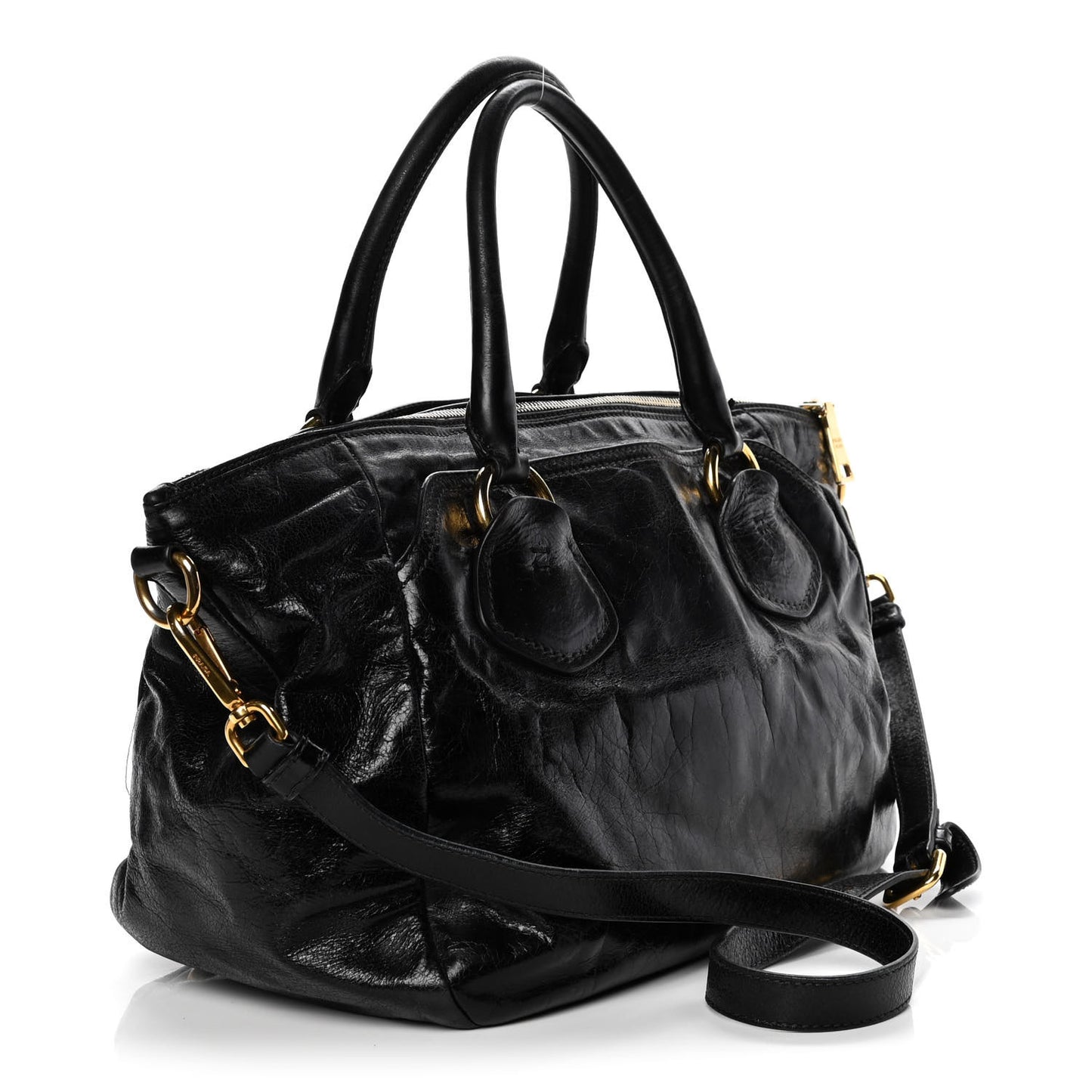 Vitello Shine Tote Black