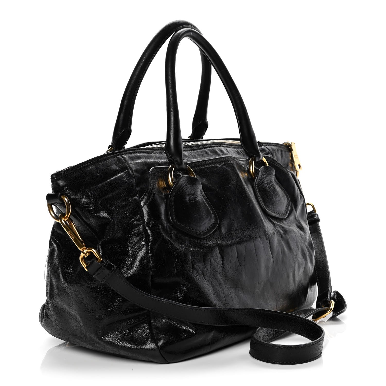 Prada Vitello Shine Tote Black 2 of 15