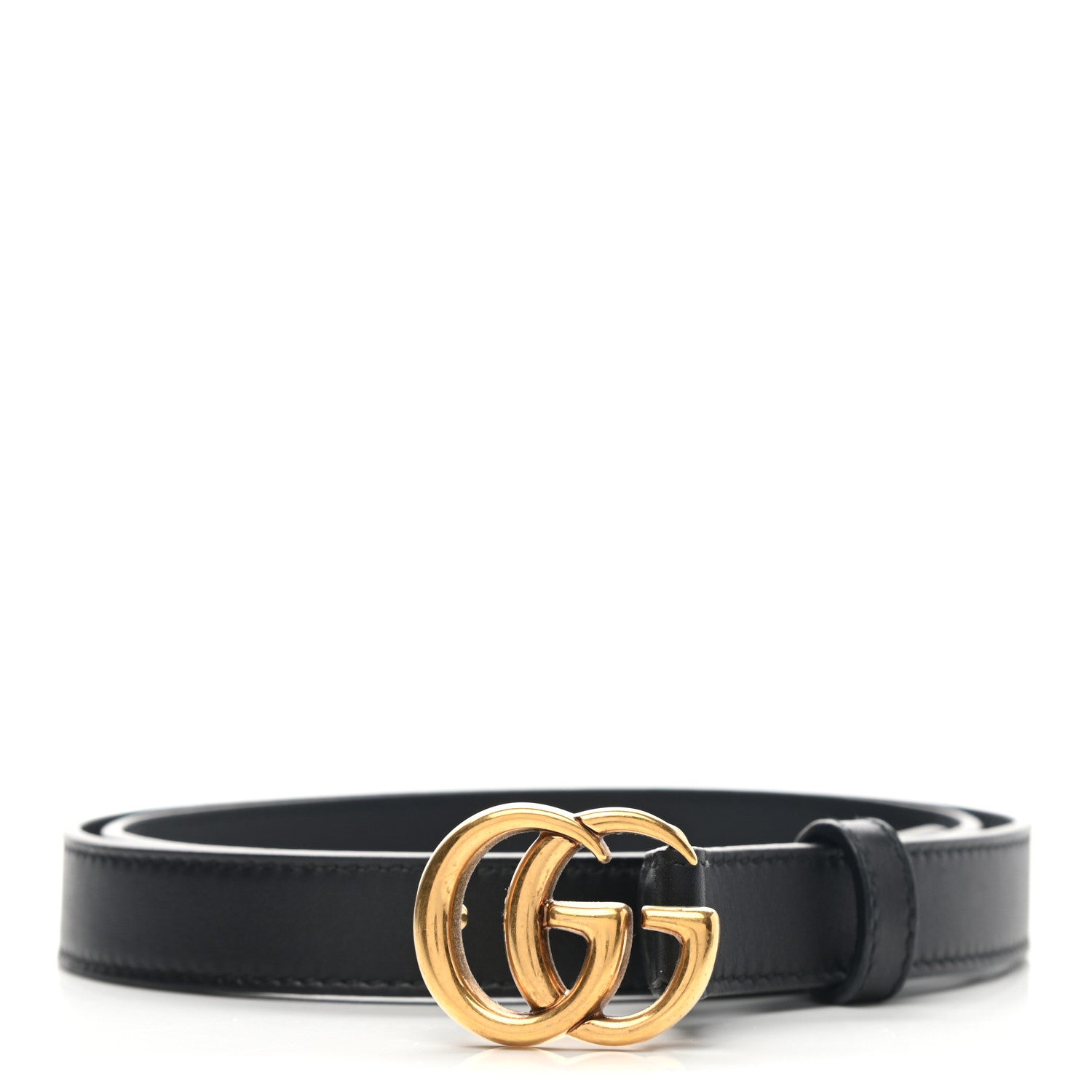 Gucci Calfskin Double G 20mm Belt 80 32 Black 1 of 5