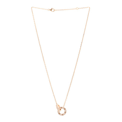 Cartier 18K Pink Gold Diamond Interlocking LOVE Paved Necklace 3 of 4