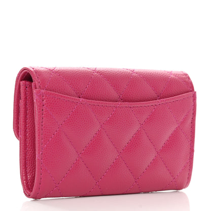 Chanel Caviar Quilted Flap Card Holder Wallet Pink 3 of 9