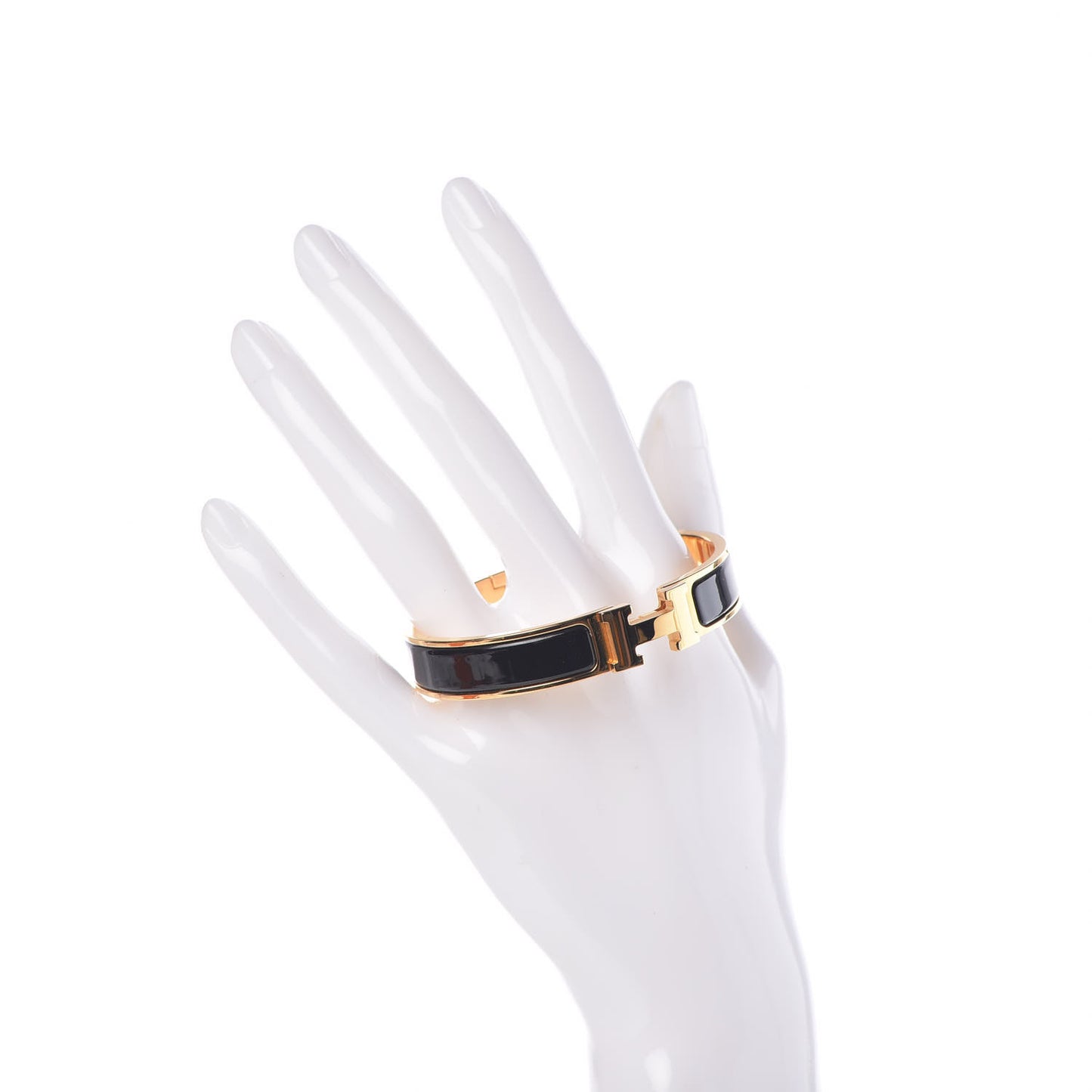 Enamel Narrow Clic Clac H Bracelet PM Black