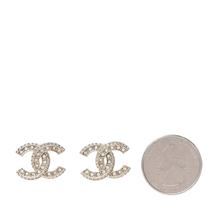 Chanel Crystal CC Earrings Gold 2 of 5