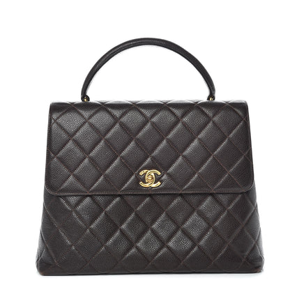 Chanel Caviar Quilted Jumbo Kelly Flap Dark Brown 1 of 13