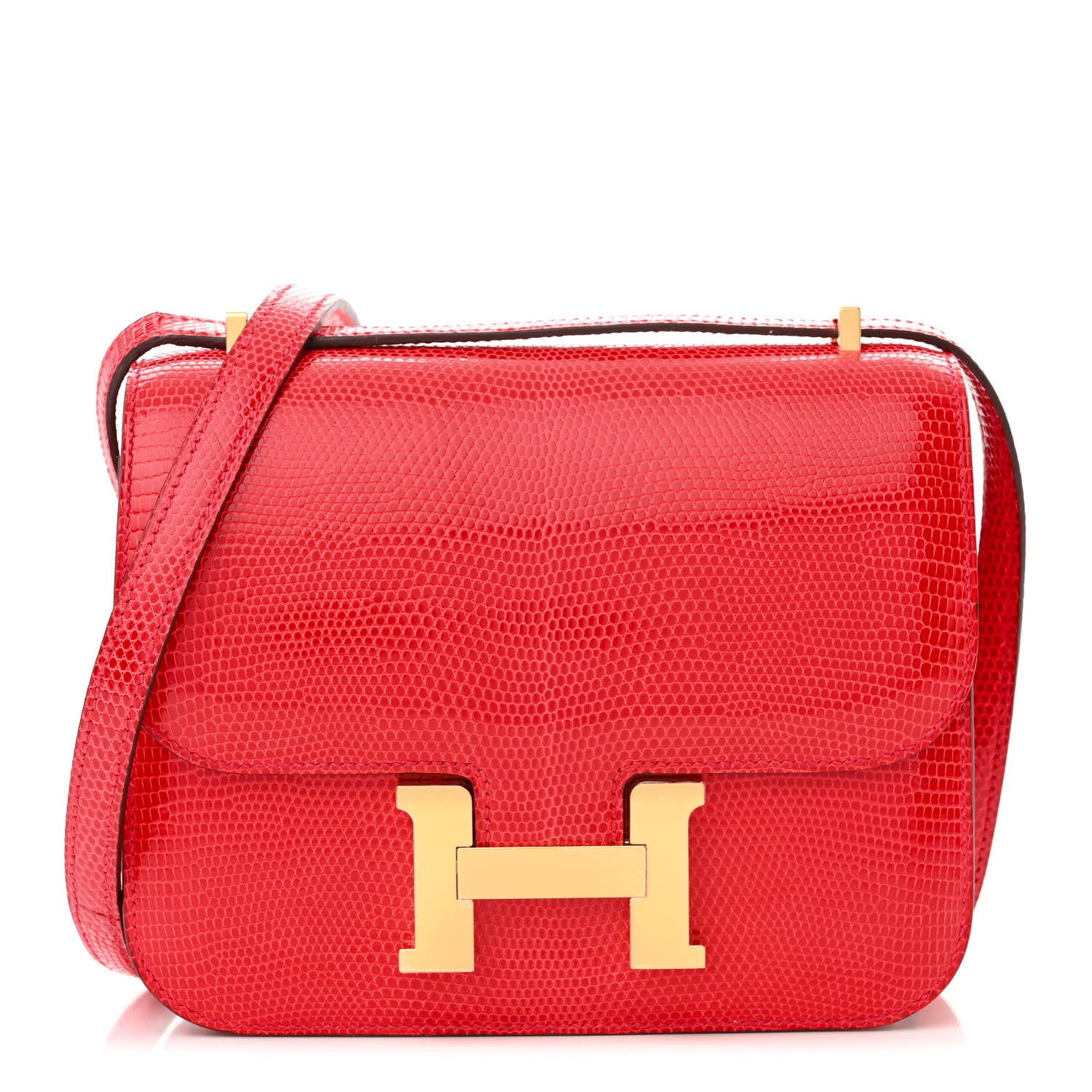 Hermes Lizard Constance 18 Rouge Moyen 1 of 12