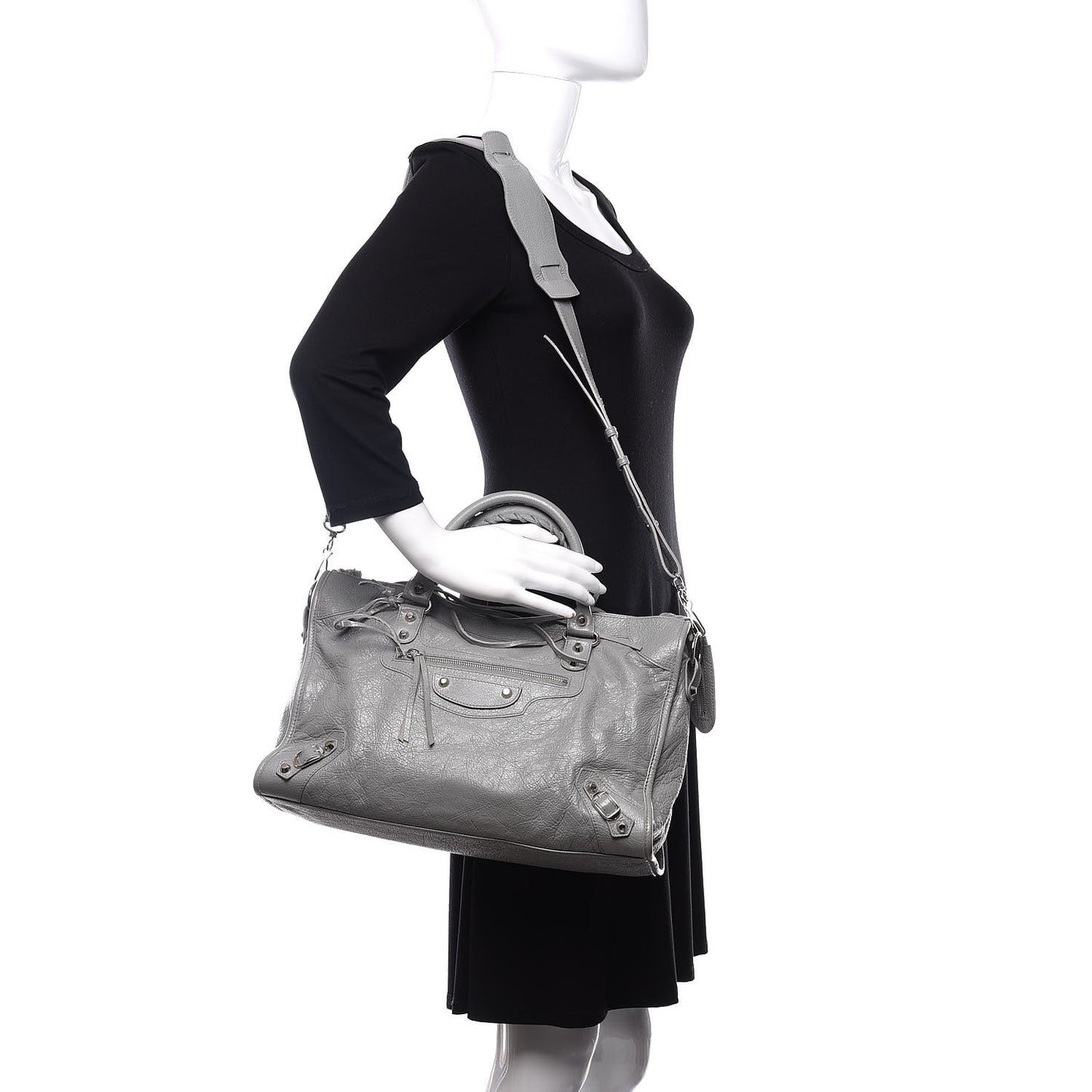 Agneau Classic Silver Hardware City Gris Haussmannien