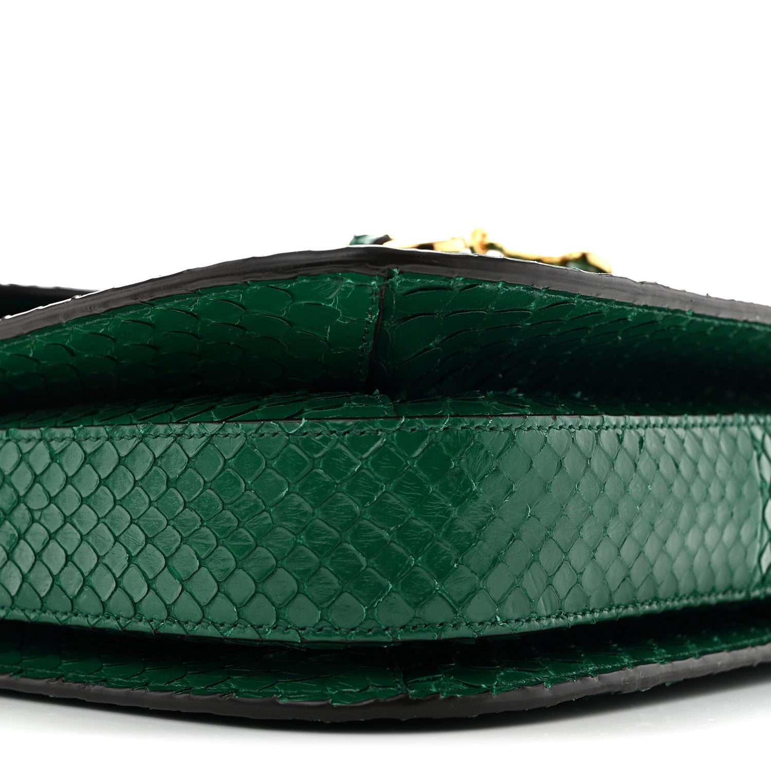 Gucci Snakeskin Horsebit 1955 Shoulder Bag Green 9 of 13