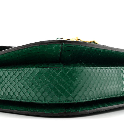 Gucci Snakeskin Horsebit 1955 Shoulder Bag Green 9 of 13