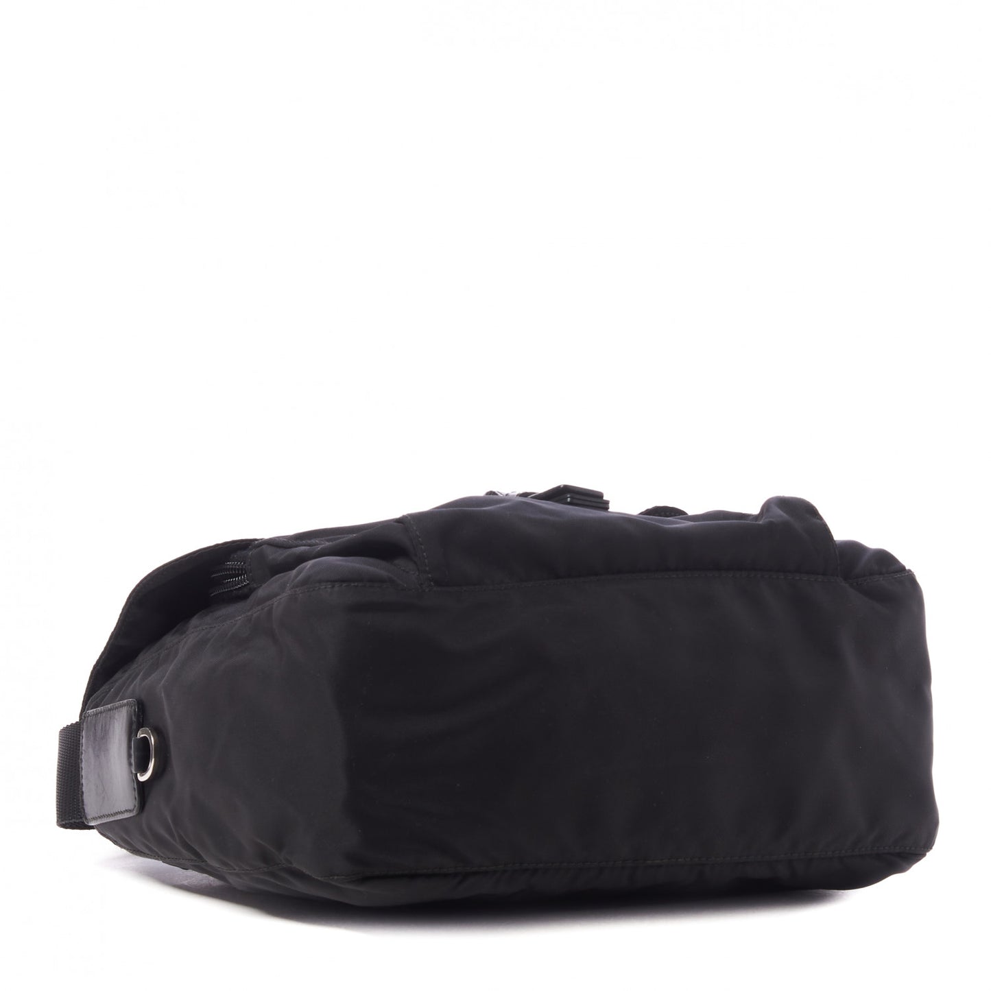 Tessuto Nylon Single Buckle Messenger Bag Black