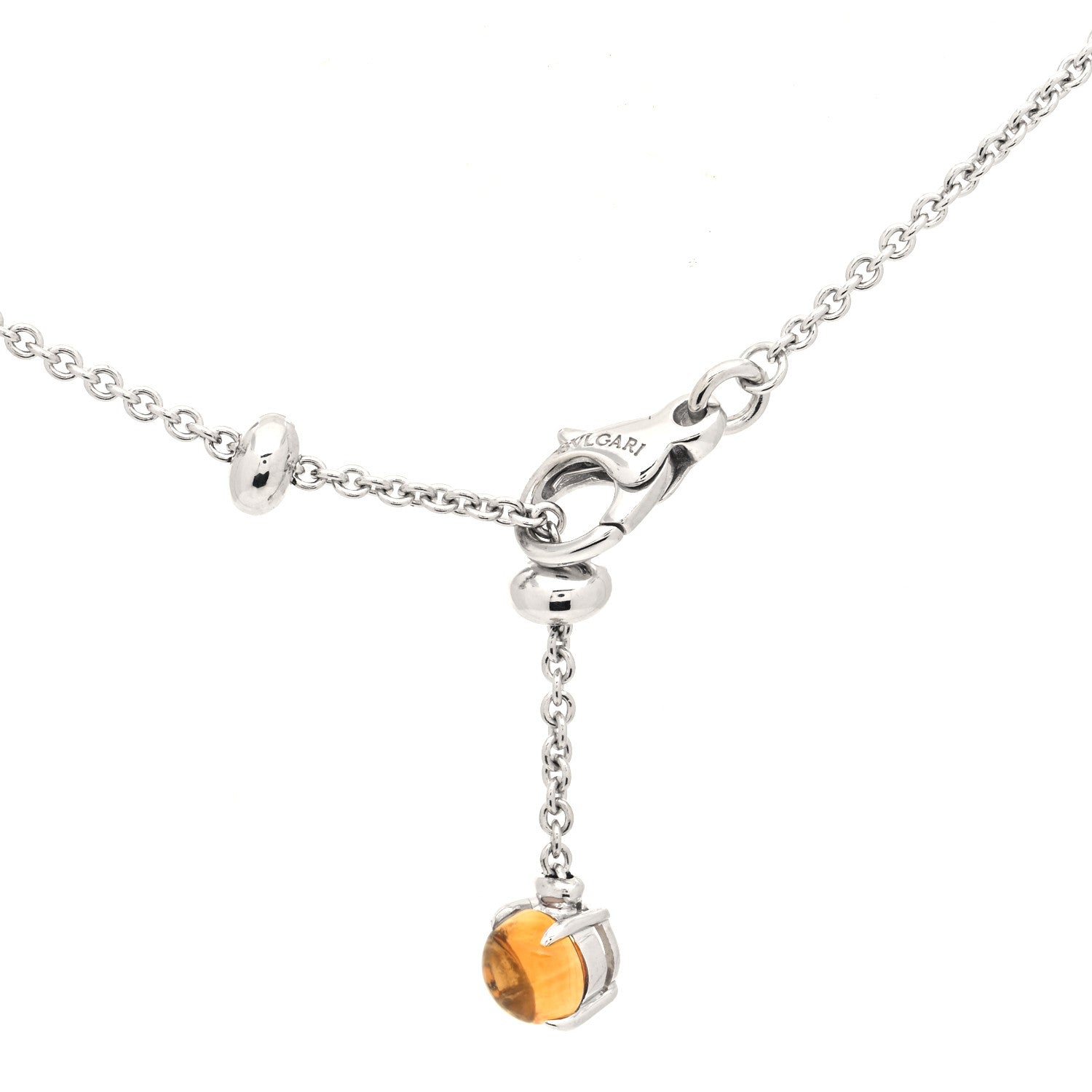 Bulgari 18K White Gold Diamond Multi-Gemstone Allegra Drop Pendant Necklace 4 of 4