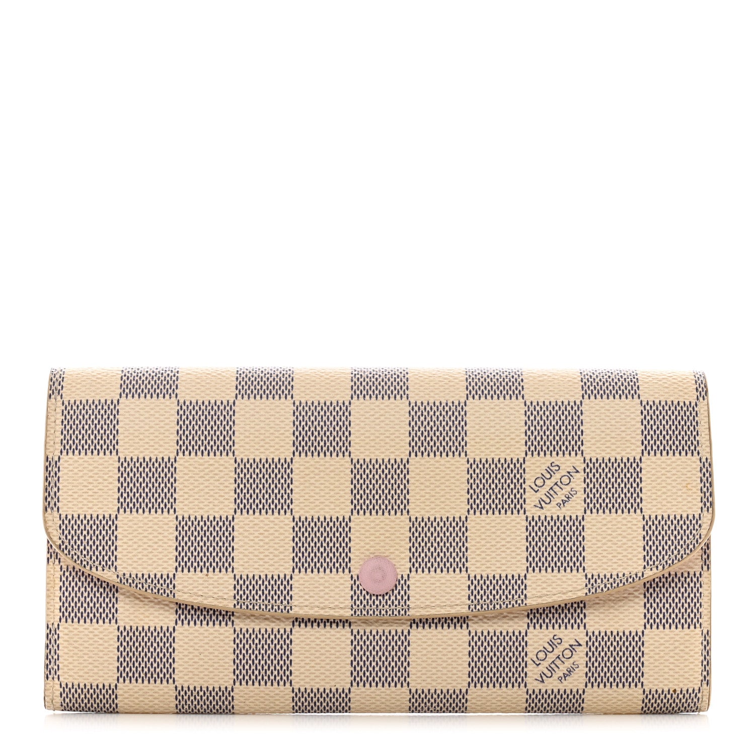Louis Vuitton Damier Azur Emilie Wallet Rose Ballerine 1 of 8