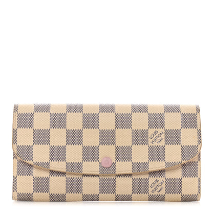 Louis Vuitton Damier Azur Emilie Wallet Rose Ballerine 1 of 8