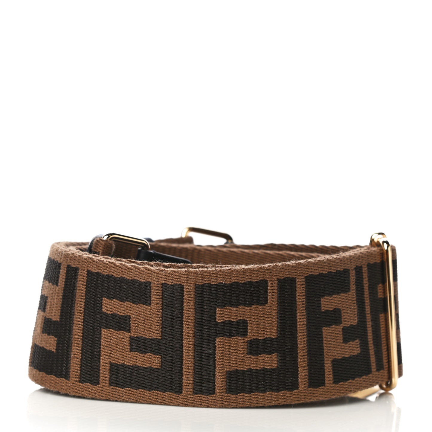 Ribbon Vitello Seta FF 1974 Adjustable Strap You Fango Marrone Black