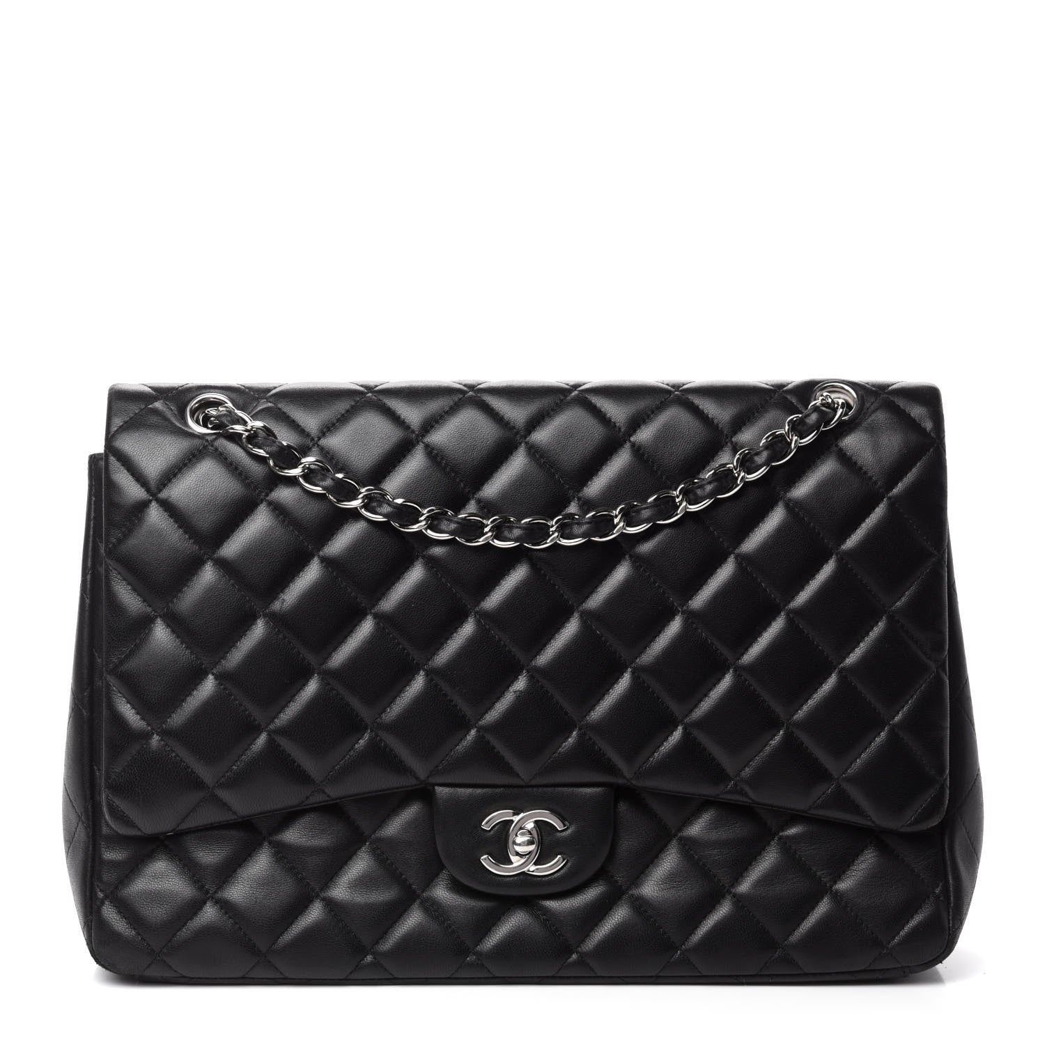 Chanel Lambskin Quilted Maxi Single Flap Black 1 of 13