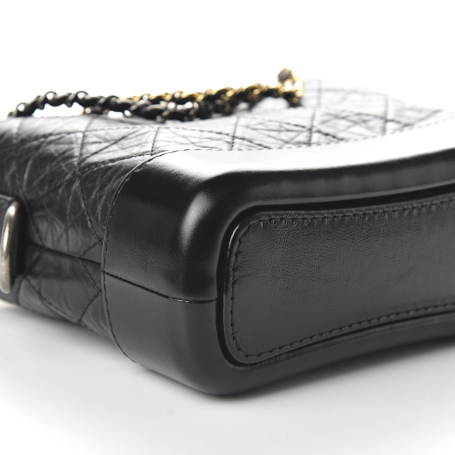 Chanel Aged Calfskin Quilted Small Gabrielle Hobo Black 6 of 10