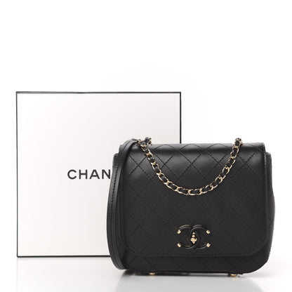 Chanel Calfskin Stitched Small Covered CC Flap Bag Black 11 of 11
