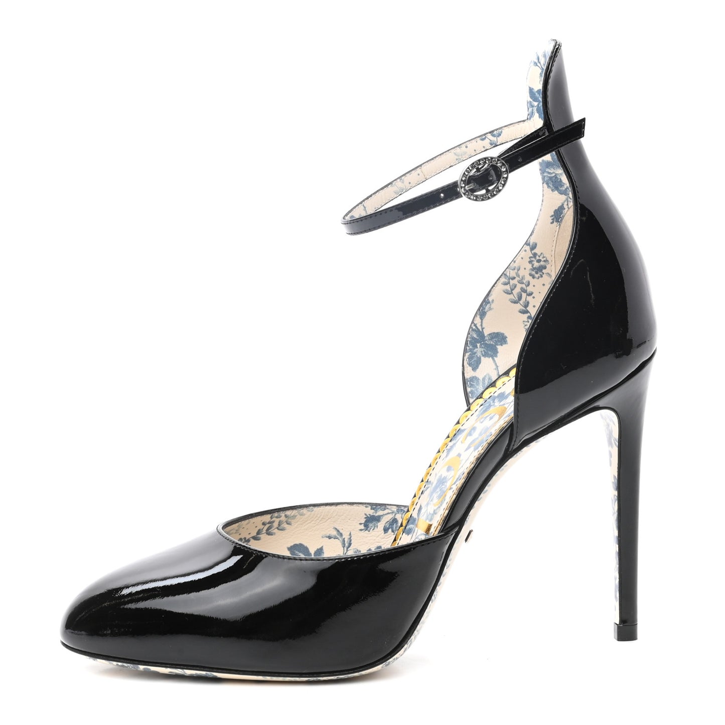 Patent Daisy Ankle Strap d'Orsay 105 Pumps 38 Black