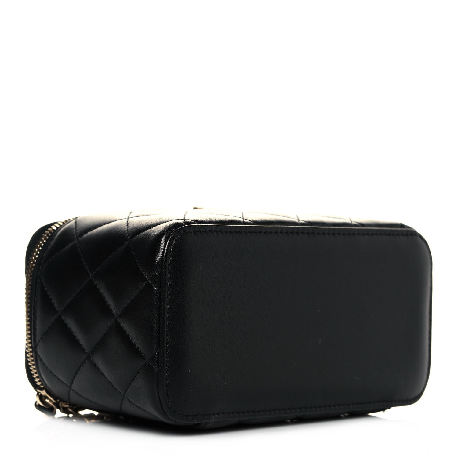 Chanel Lambskin Quilted Small Top Handle Vanity Case With Chain Black 4 of 14