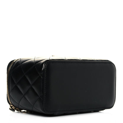 Chanel Lambskin Quilted Small Top Handle Vanity Case With Chain Black 4 of 14