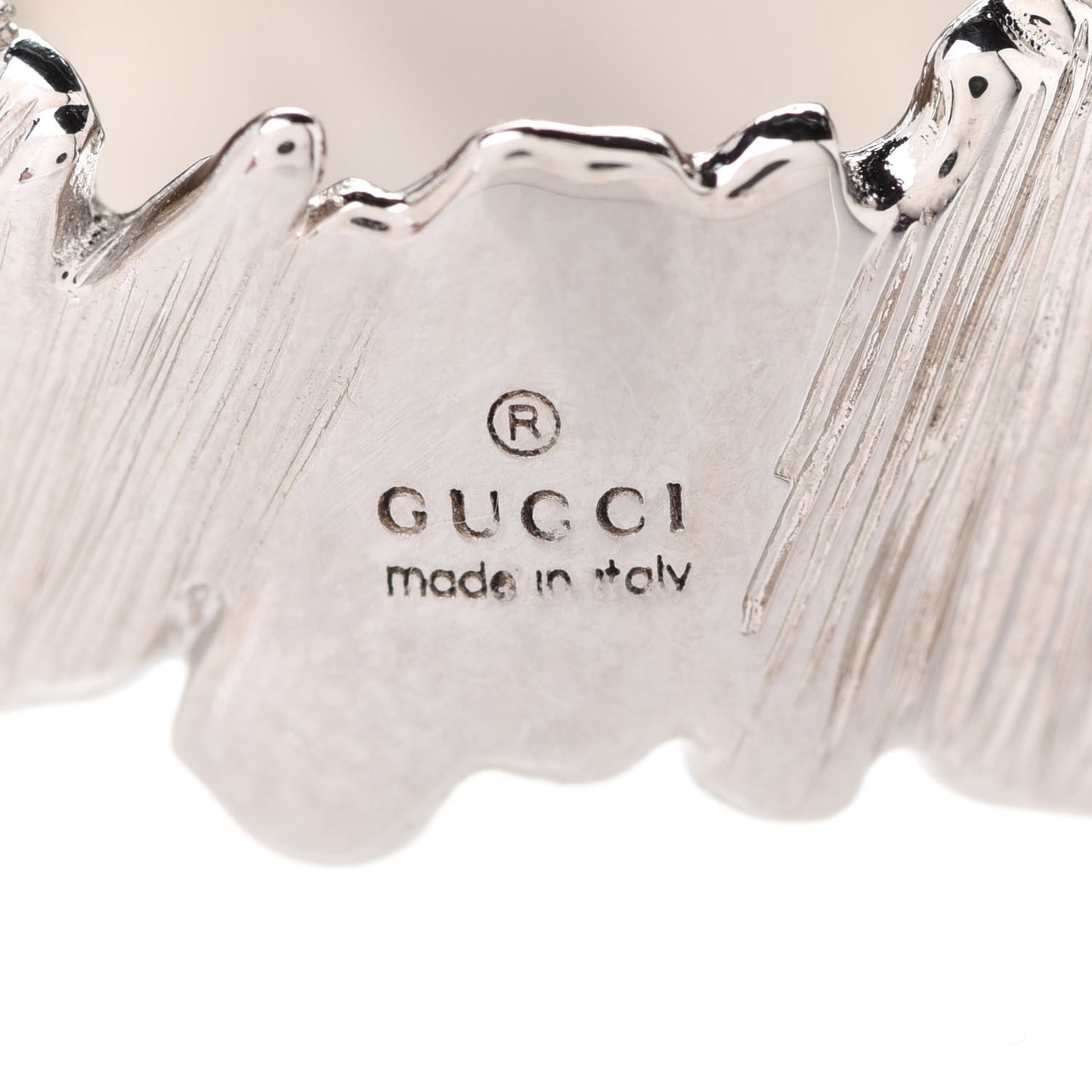 Metal Crystal GG Ring M Silver Blue