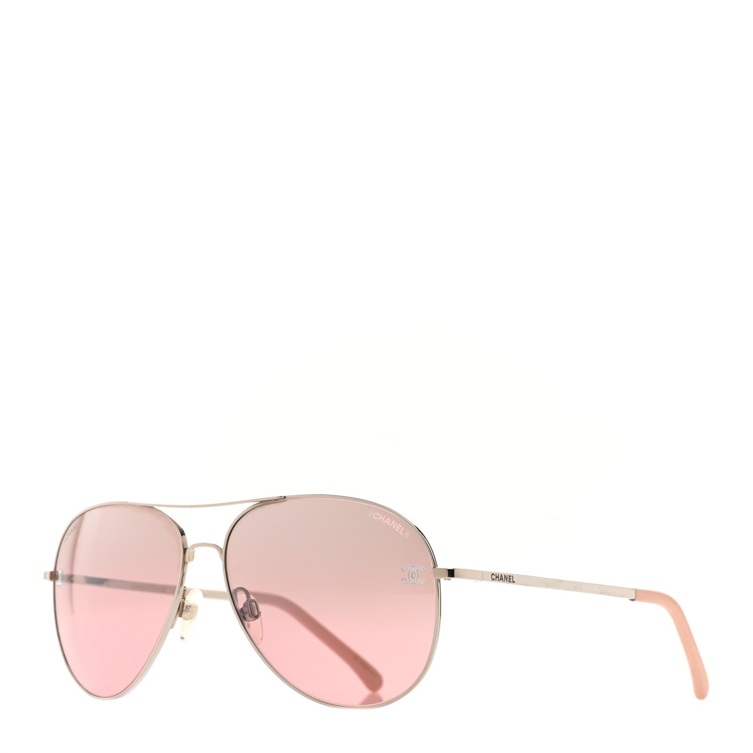 Chanel Metal Aviator CC Sunglasses 4189-T-Q Pink 1 of 7