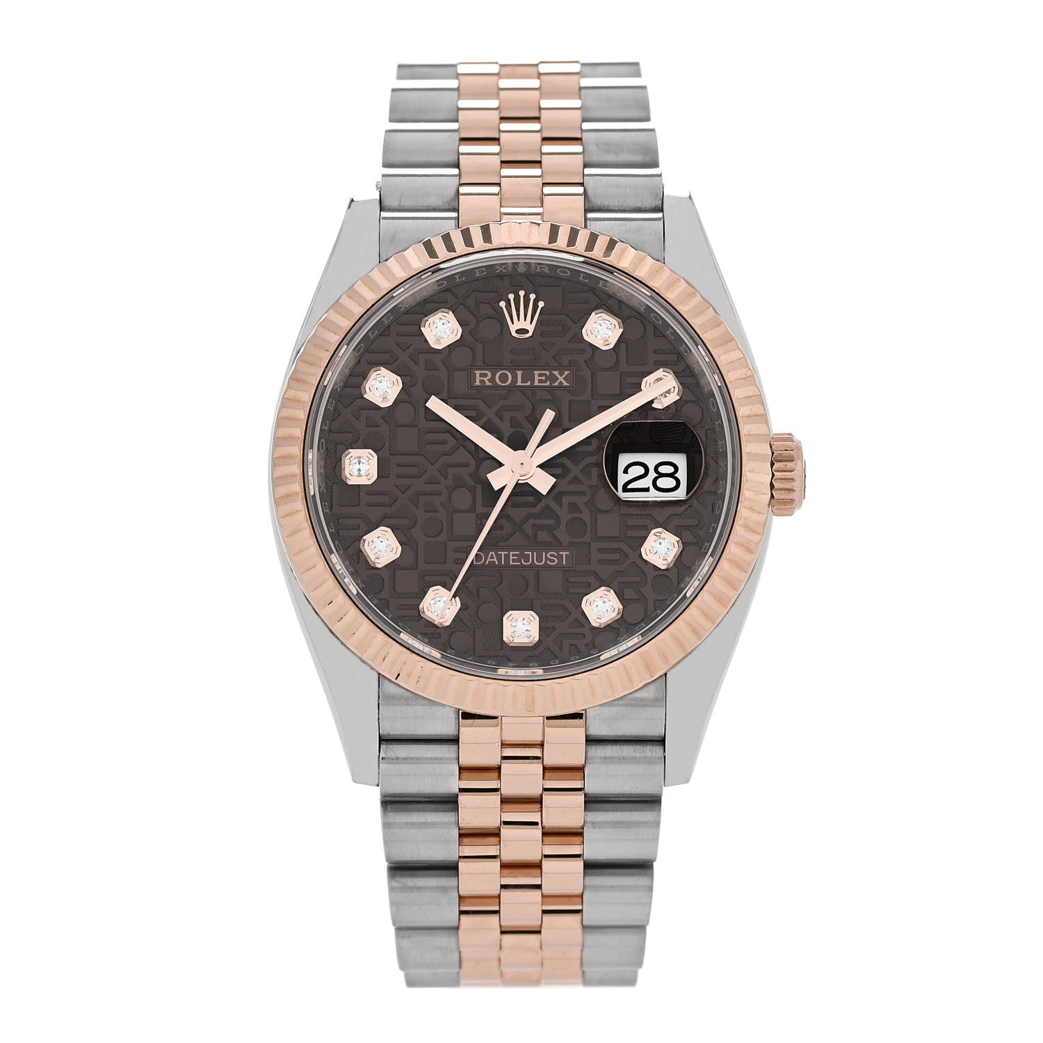 Rolex Stainless Steel 18K Everose Gold Diamond 36mm Oyster Perpetual Datejust Watch Chocolate Jubilee 126231 1 of 5