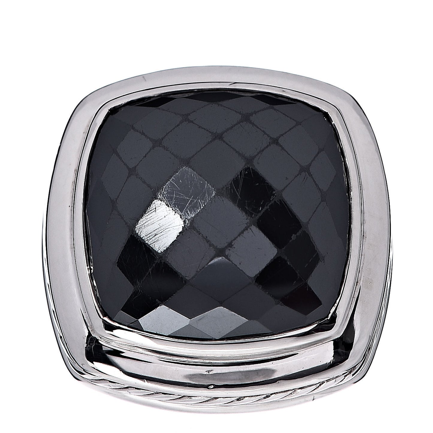 Sterling Silver Hematite 17mm Albion Ring 52 6