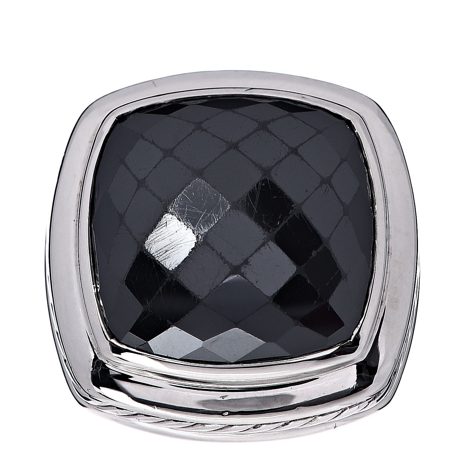 David Yurman Sterling Silver Hematite 17mm Albion Ring 52 6 1 of 5