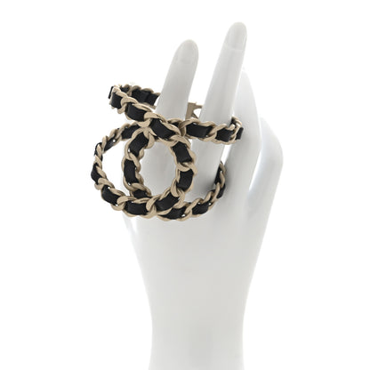 Chanel Lambskin Chain CC Cuff Black Gold 2 of 5